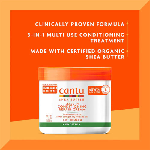 نرم کننده عمیق سه کاره بعد و داخل حمام شی باتر کنتو - Cantu Leave-In Conditioning Repair Cream with Shea Butter