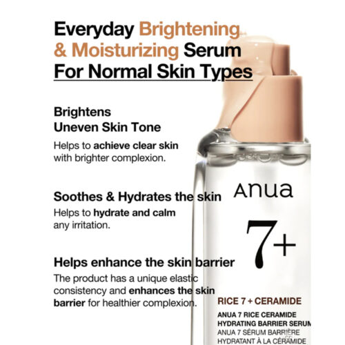سرم آبرسان و تقویت سد دفاعی برنج و سراماید آنوا - Anua 7 Rice Ceramide Hydrating Barrier Serum