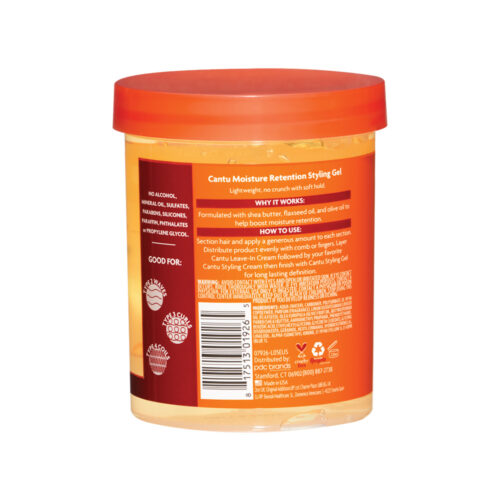 ژل رطوبت رسان بذر کتان و زیتون کنتو - Cantu Moisture Retention Styling Gel With Flaxseed and Olive Oil