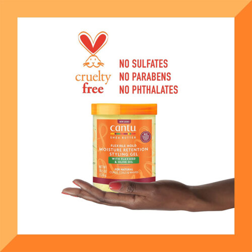 ژل رطوبت رسان بذر کتان و زیتون کنتو - Cantu Moisture Retention Styling Gel With Flaxseed and Olive Oil