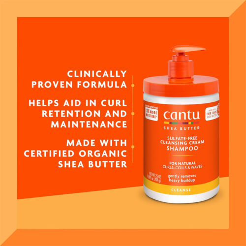 شامپو کرمی شی باتر کنتو سایز بزرگ - Cantu Sulfate Free Salon Size Cleansing Cream Shampoo