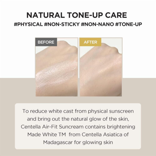 کرم ضد آفتاب رنگی سنتلا ماداگاسکار مدل ایرفیت پلاس اسکین 1004 - Skin1004 Madagascar Centella Air-Fit Suncream Plus