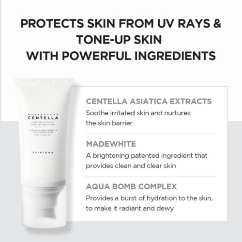 ضد آفتاب ضد لک و روشن کننده تون آپ سنتلا اسکین 1004 - Skin1004 Madagascar Centella Tone Brightening Tone-Up Sunscreen