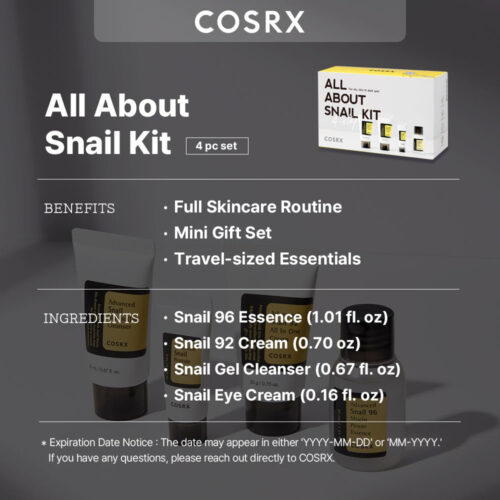 کیت ترمیم کننده پوست 4 مرحله ای حلزون کوزارکس - COSRX All About Snail Kit 4 Step