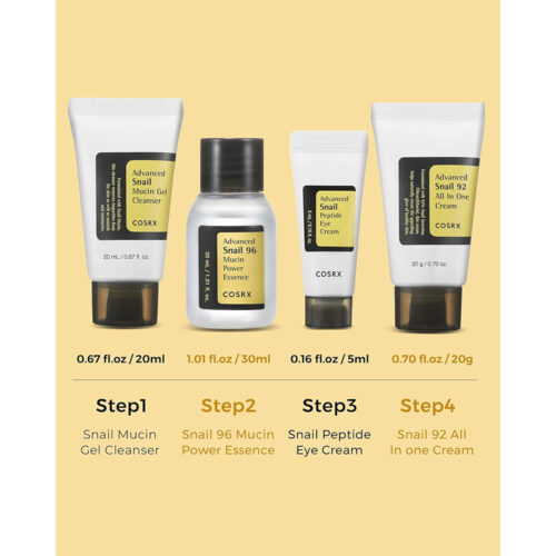 کیت ترمیم کننده پوست 4 مرحله ای حلزون کوزارکس - COSRX All About Snail Kit 4 Step