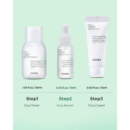 کیت سیکا 7 تسکین دهنده 3 مرحله ای کوزارکس - COSRX Cica-7 Relief Kit 3 Step