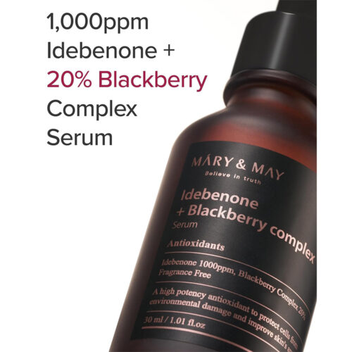 سرم روشن کننده و جوانساز ایدبنون و بلک بری مری اند می - Mary & May Idebenone + Blackberry Complex Serum
