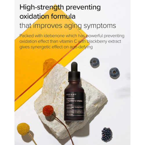 سرم روشن کننده و جوانساز ایدبنون و بلک بری مری اند می - Mary & May Idebenone + Blackberry Complex Serum