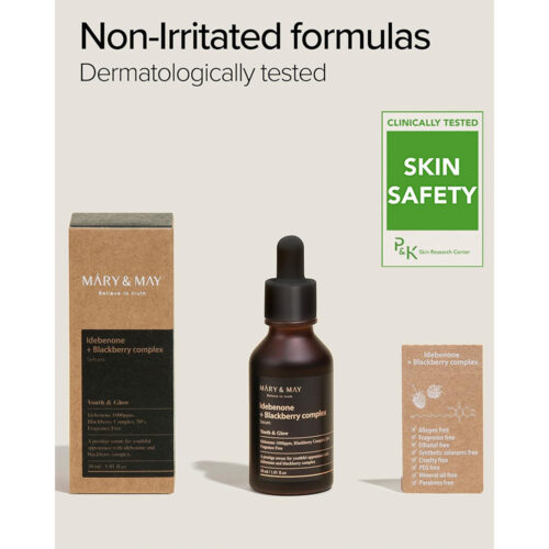 سرم روشن کننده و جوانساز ایدبنون و بلک بری مری اند می - Mary & May Idebenone + Blackberry Complex Serum
