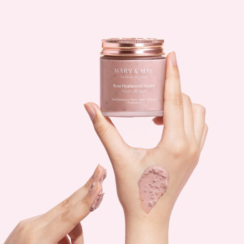 ماسک شستشوی آبرسان هیالورونیک اسید و گل رز مری اند می - Mary & May Rose Hyaluronic Hydra Wash Off Pack