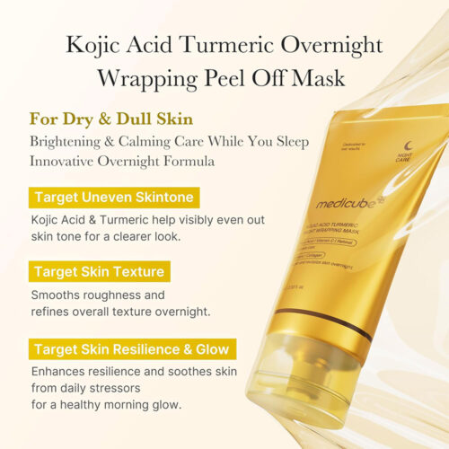 ماسک شب روشن کننده کوجیک اسید و کلاژن مدی کیوب - Medicube Kojic Acid Turmeric Night Wrapping Mask
