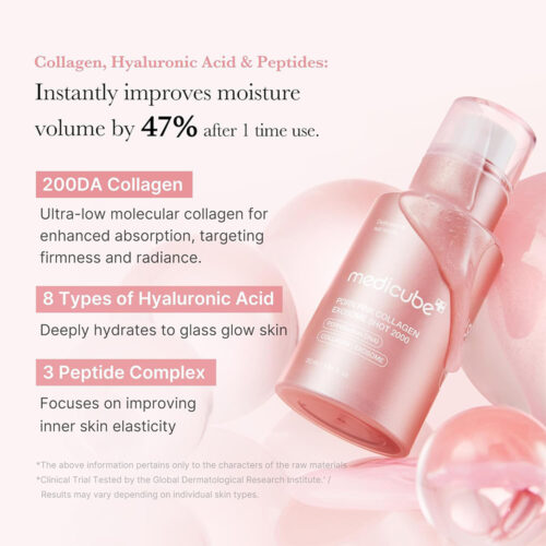 سرم اگزوزوم کلاژن و PDRN شات 2000 مدی کیوب - Medicube PDRN Pink Collagen Exosme Shot 2000