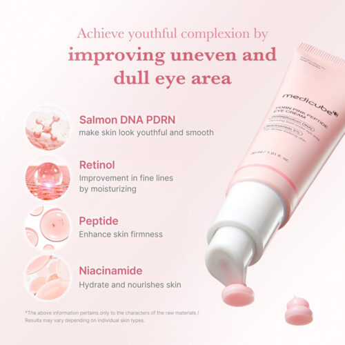 کرم دور چشم PDRN و پپتاید مدی کیوب ضد چروک و روشن کننده - Medicube PDRN Pink Peptide Eye Cream