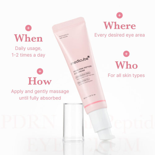 کرم دور چشم PDRN و پپتاید مدی کیوب ضد چروک و روشن کننده - Medicube PDRN Pink Peptide Eye Cream