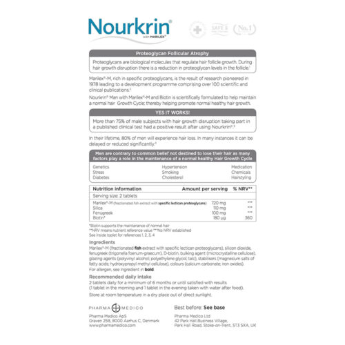 قرص نورکرین آقایان فار مامدیکو - Nourkrin Man 180 Tablets Pack