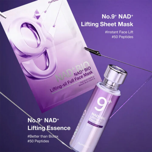 ماسک ضد چروک بایو لیفتینگ شماره 9 نامبوزین - Numbuzin No.9 Sheet Mask NAD + BIO Lifting-sil Full Face Mask
