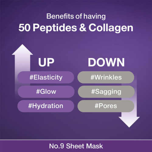 ماسک ضد چروک بایو لیفتینگ شماره 9 نامبوزین - Numbuzin No.9 Sheet Mask NAD + BIO Lifting-sil Full Face Mask