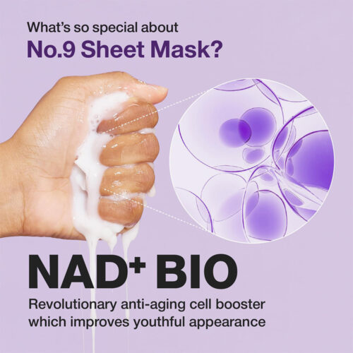 ماسک ضد چروک بایو لیفتینگ شماره 9 نامبوزین - Numbuzin No.9 Sheet Mask NAD + BIO Lifting-sil Full Face Mask