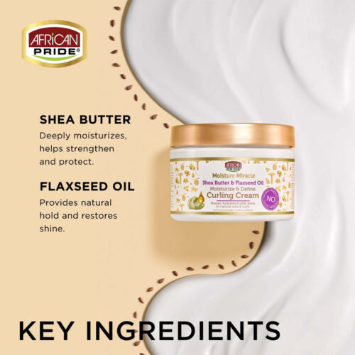 کرم فر کننده مو آفریکن پراید - African Pride Moisture Miracle Shea Butter & Flaxseed Oil Curling Cream