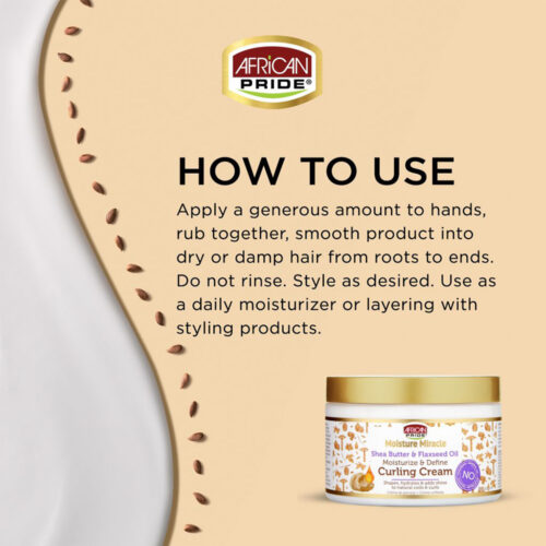 کرم فر کننده مو آفریکن پراید - African Pride Moisture Miracle Shea Butter & Flaxseed Oil Curling Cream