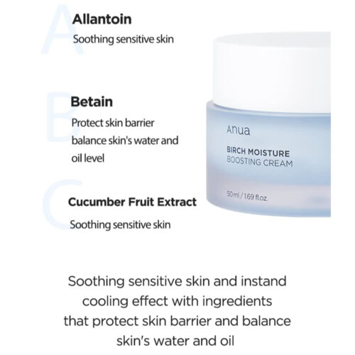 کرم مرطوب کننده و تقویت کننده شیره توس آنوا - Anua Birch 70 Moisture Boosting Cream