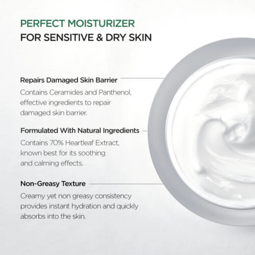 کرم مرطوب کننده و تسکین دهنده آنوا - Anua Heartleaf 70% Intense Calming Cream