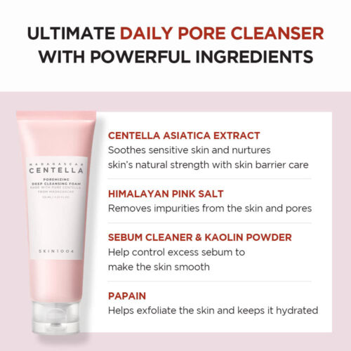 فوم شستشوی عمیق کنترل منافذ سنتلا اسکین 1004 - Skin1004 Madagascar Centella Poremizing Deep Cleansing Foam
