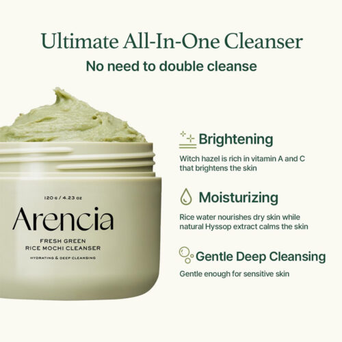 پاک کننده عمقی موچی برنج و چای سبز آرنسیا - Arencia Fresh Green Rice Mochi Cleanser