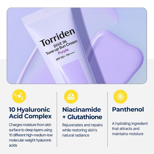کرم ضدآفتاب تون‌آپ بنفش SPF50+ توریدن